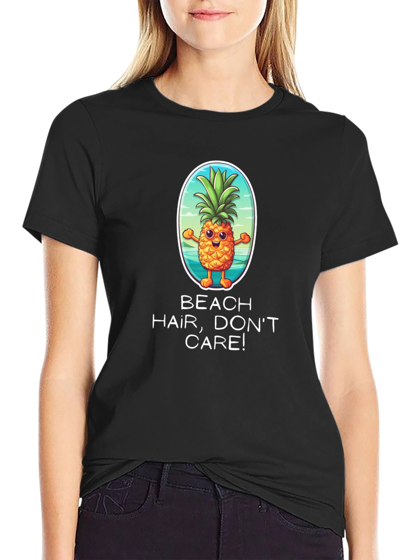 Beach Hair Dont Care Pineapple Graphic Tee