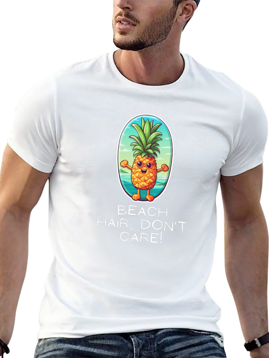 Beach Hair Dont Care Pineapple Graphic Tee