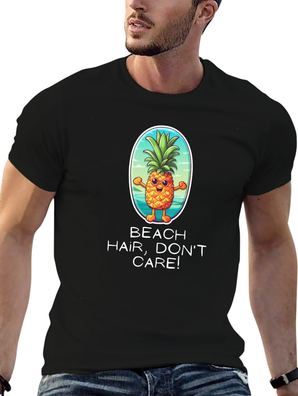 Beach Hair Dont Care Pineapple Graphic Tee