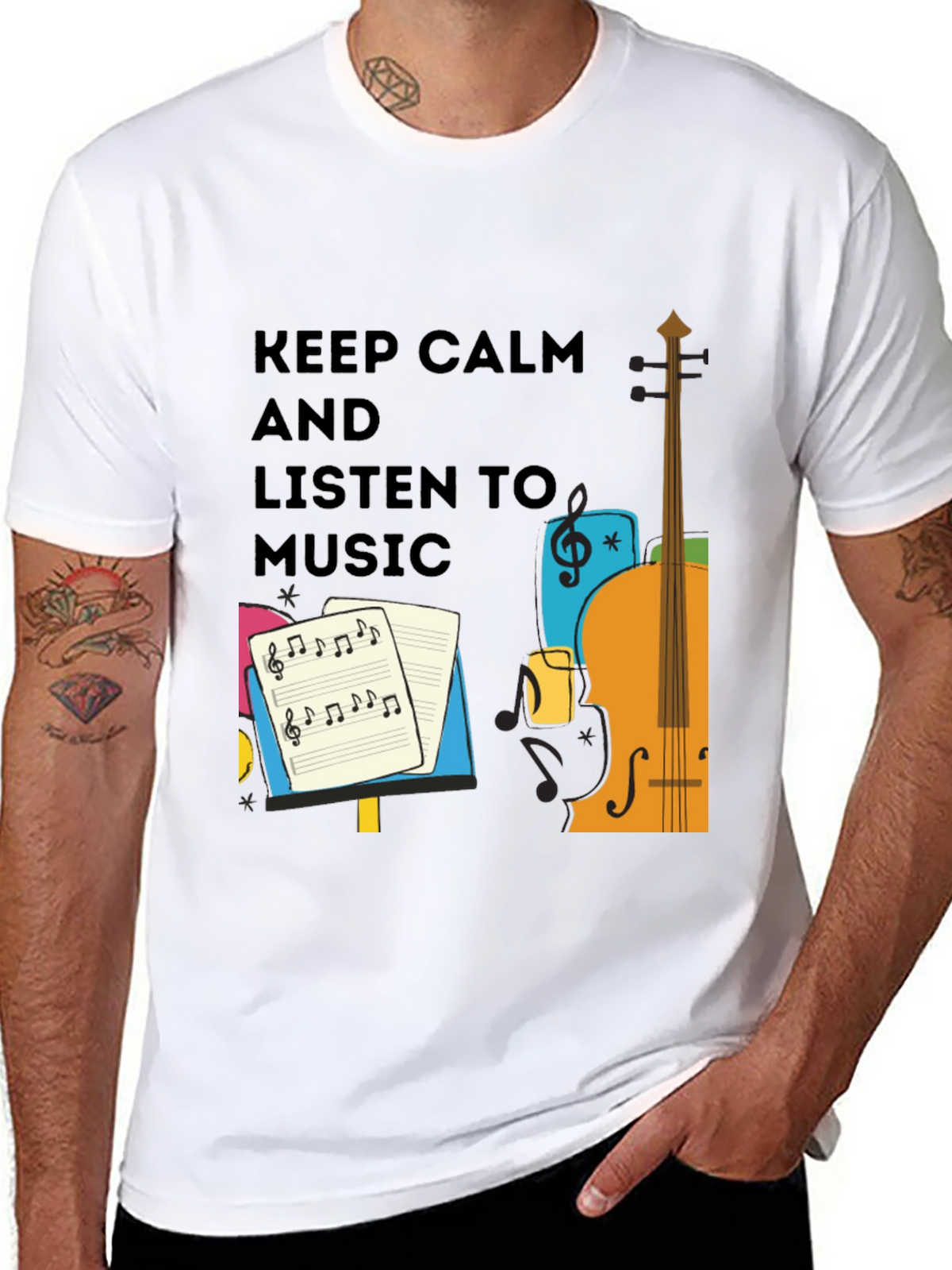 Keep Calm and Listen to Music - Graphic T-Shirt