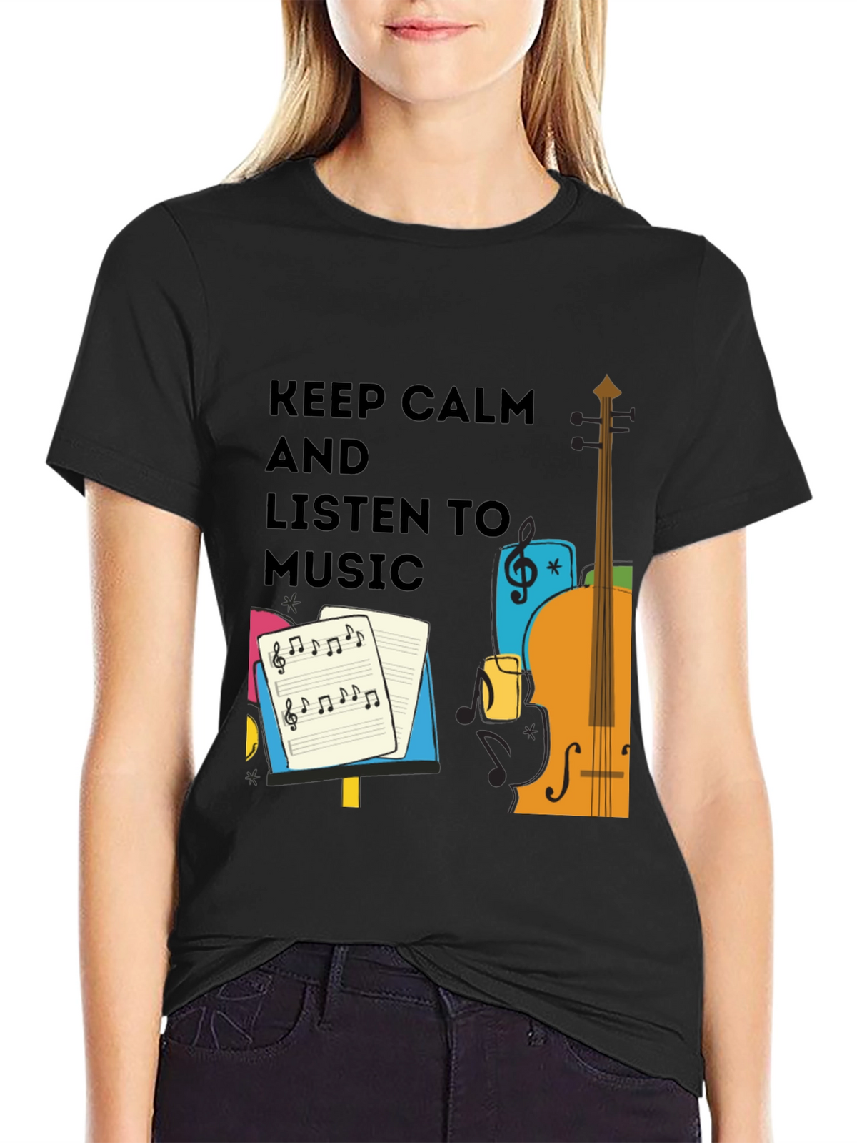 Keep Calm and Listen to Music - Graphic T-Shirt
