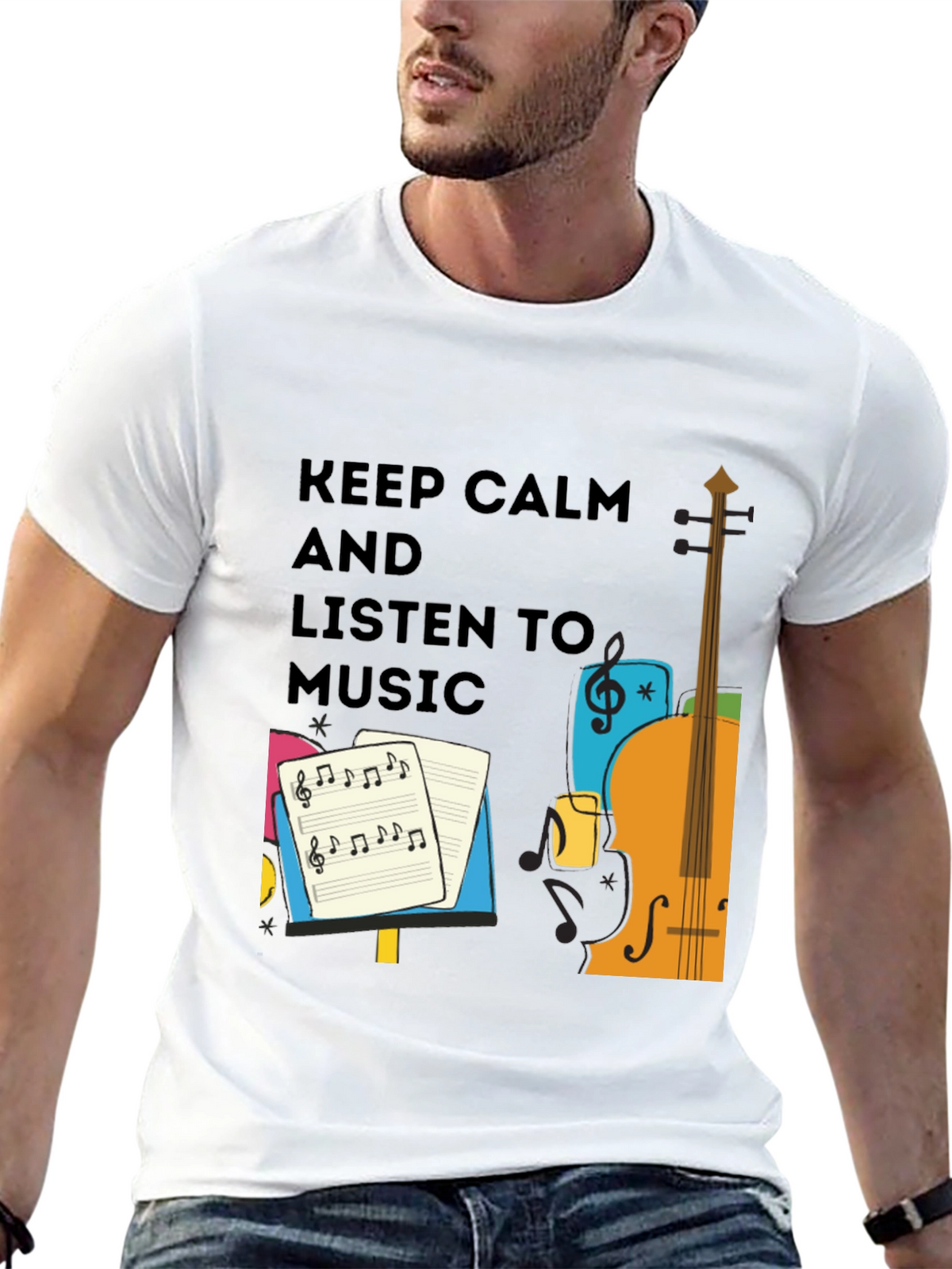 Keep Calm and Listen to Music - Graphic T-Shirt