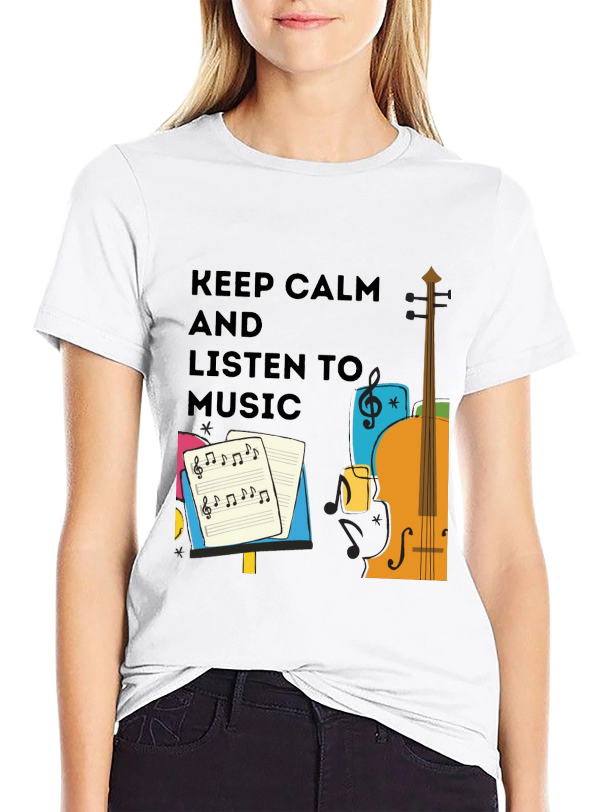 Keep Calm and Listen to Music - Graphic T-Shirt