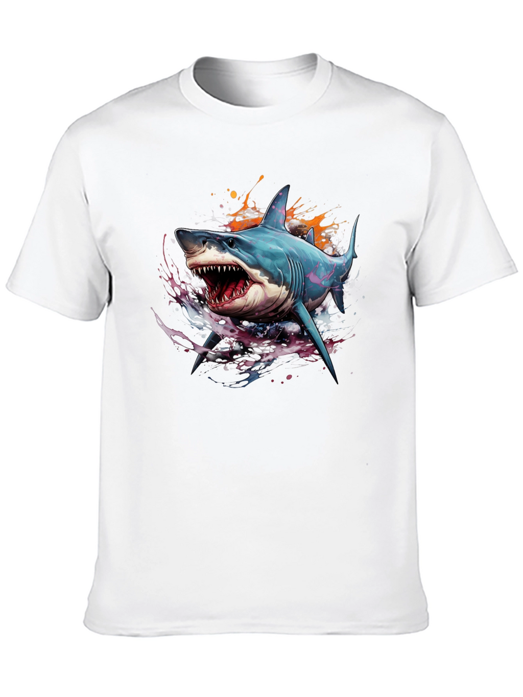 Shark Graphic Print Black T-Shirt
