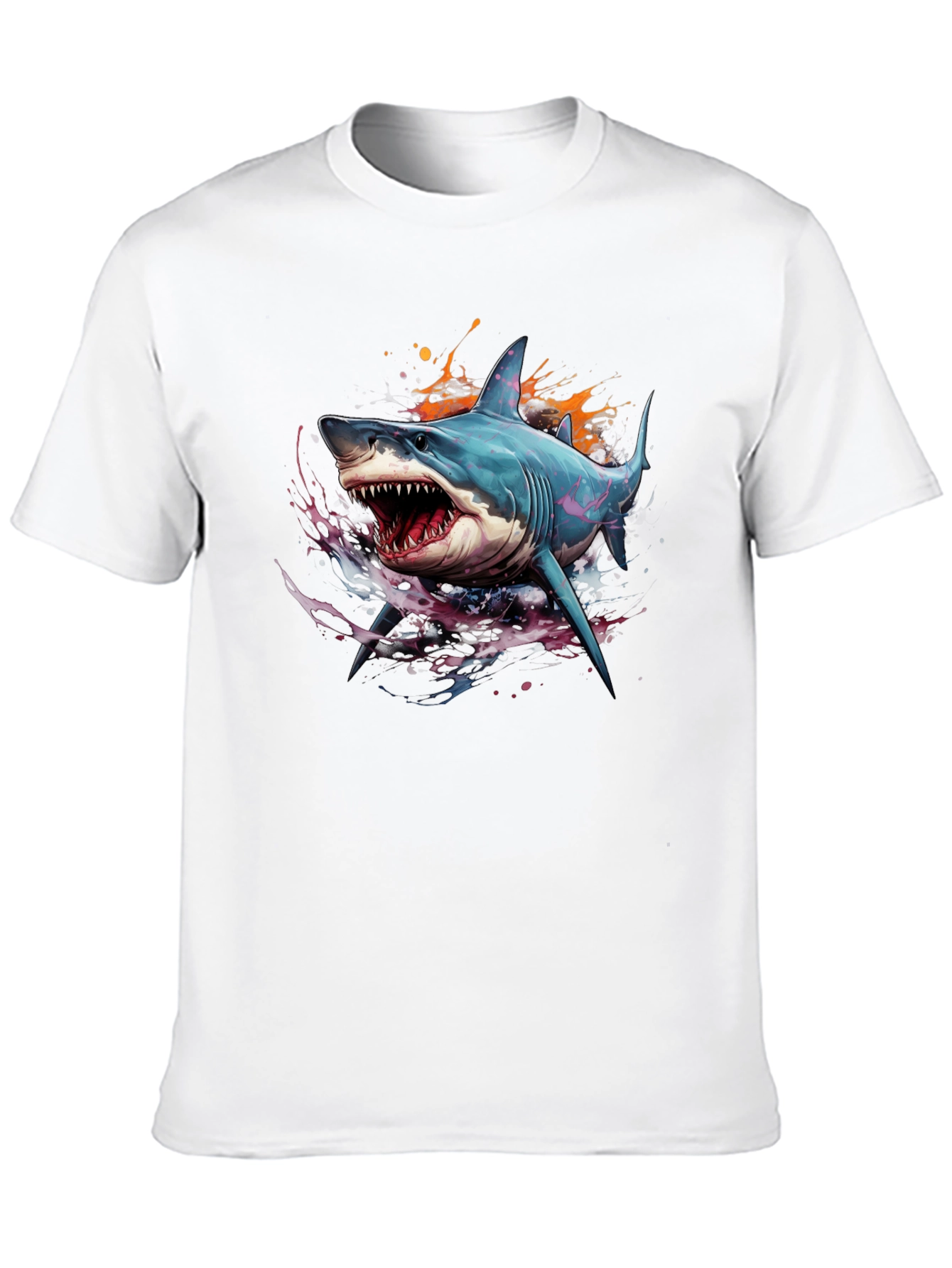 Shark Graphic Print Black T-Shirt