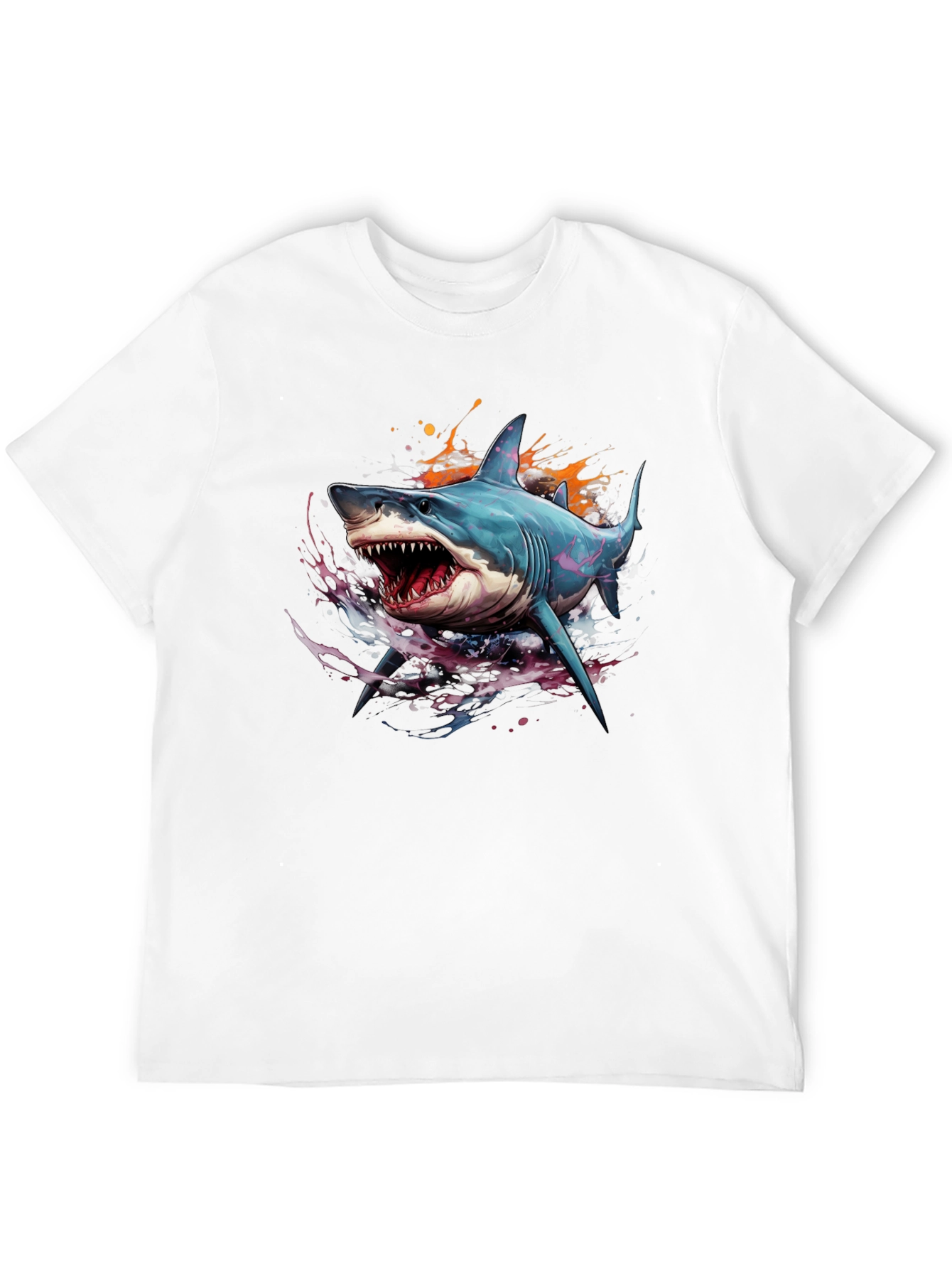 Shark Graphic Print Black T-Shirt