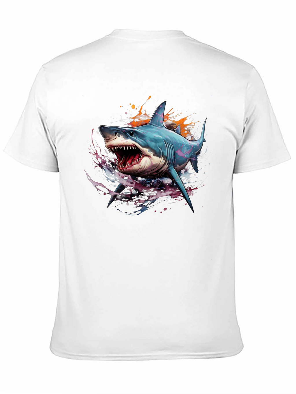 Shark Graphic Print Black T-Shirt