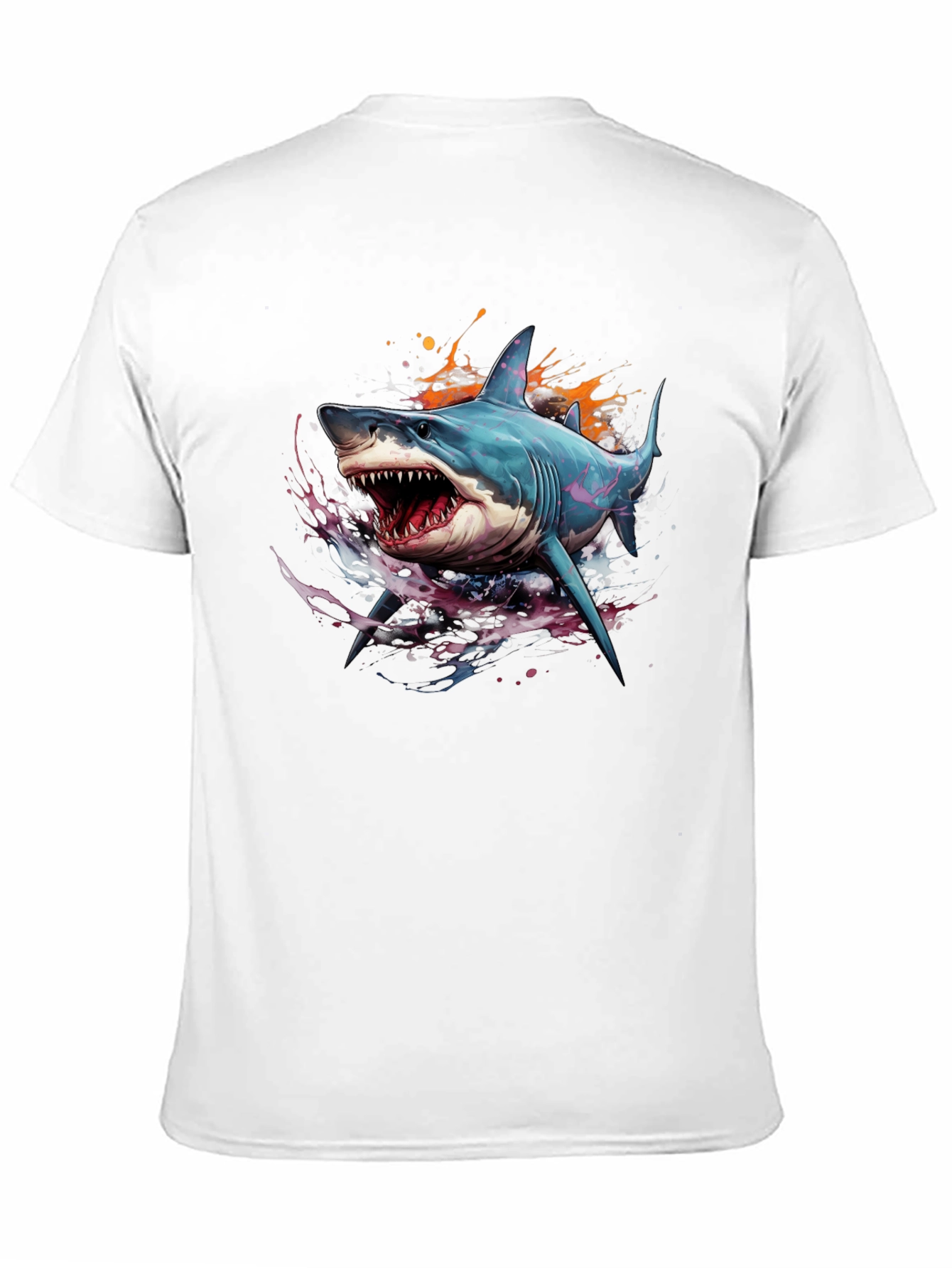 Shark Graphic Print Black T-Shirt