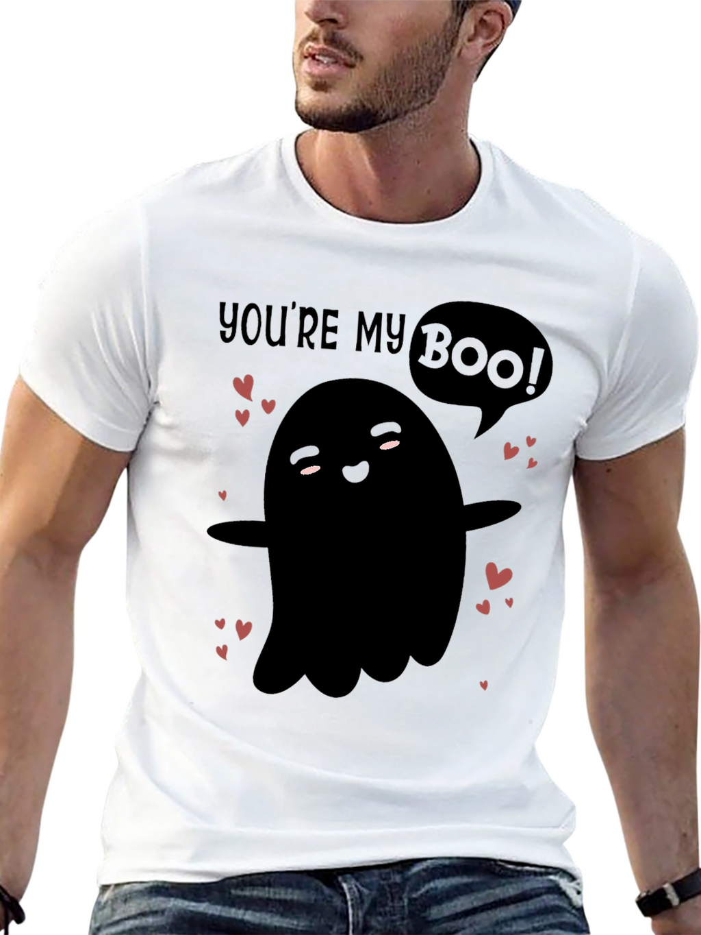 Youre My Boo! Cute Ghost Graphic Tee - Valentines