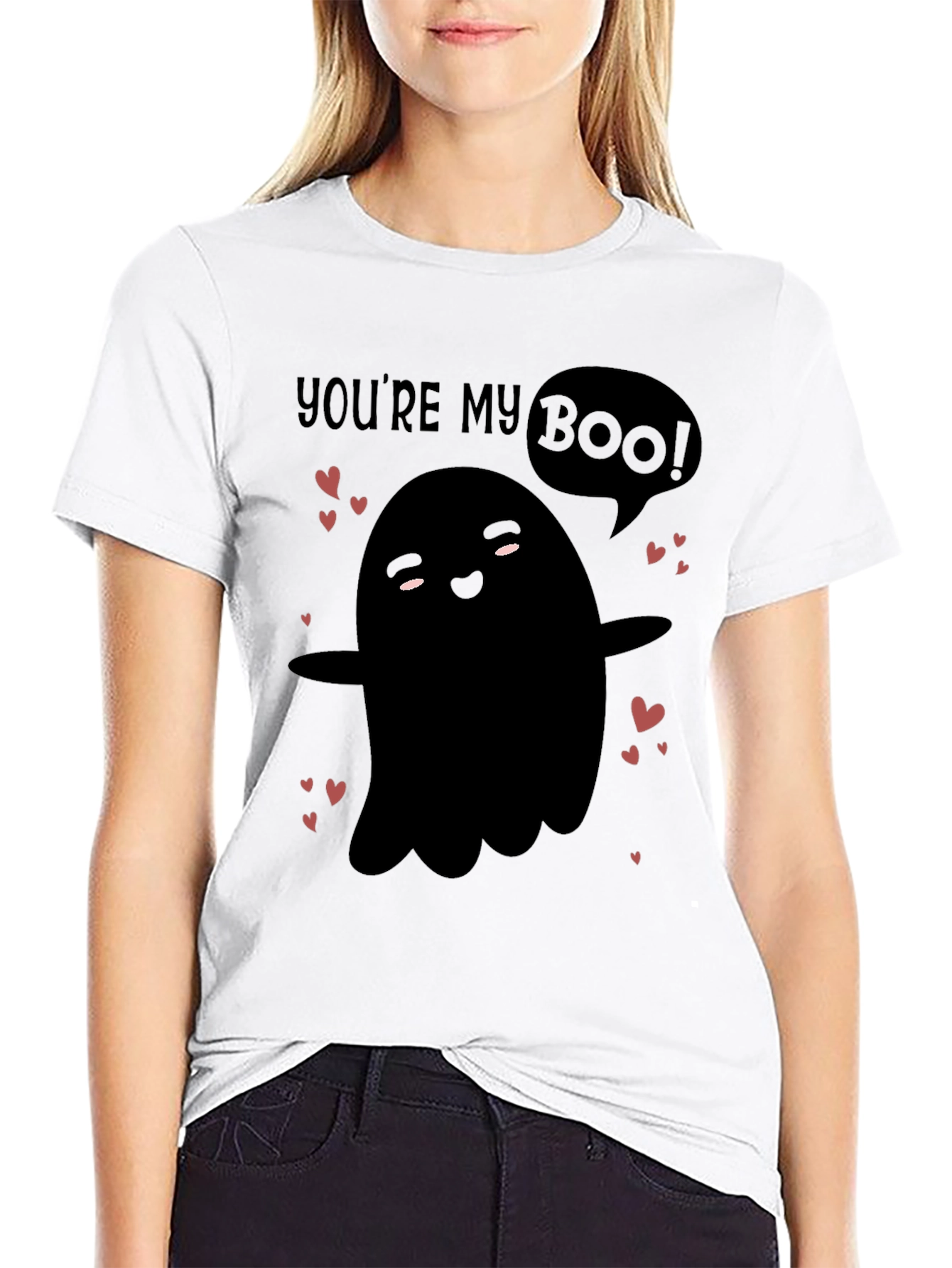 Youre My Boo! Cute Ghost Graphic Tee - Valentines