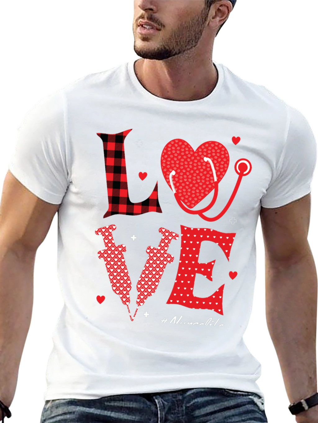 Nurse Love Graphic Tee - Valentines Day Gift