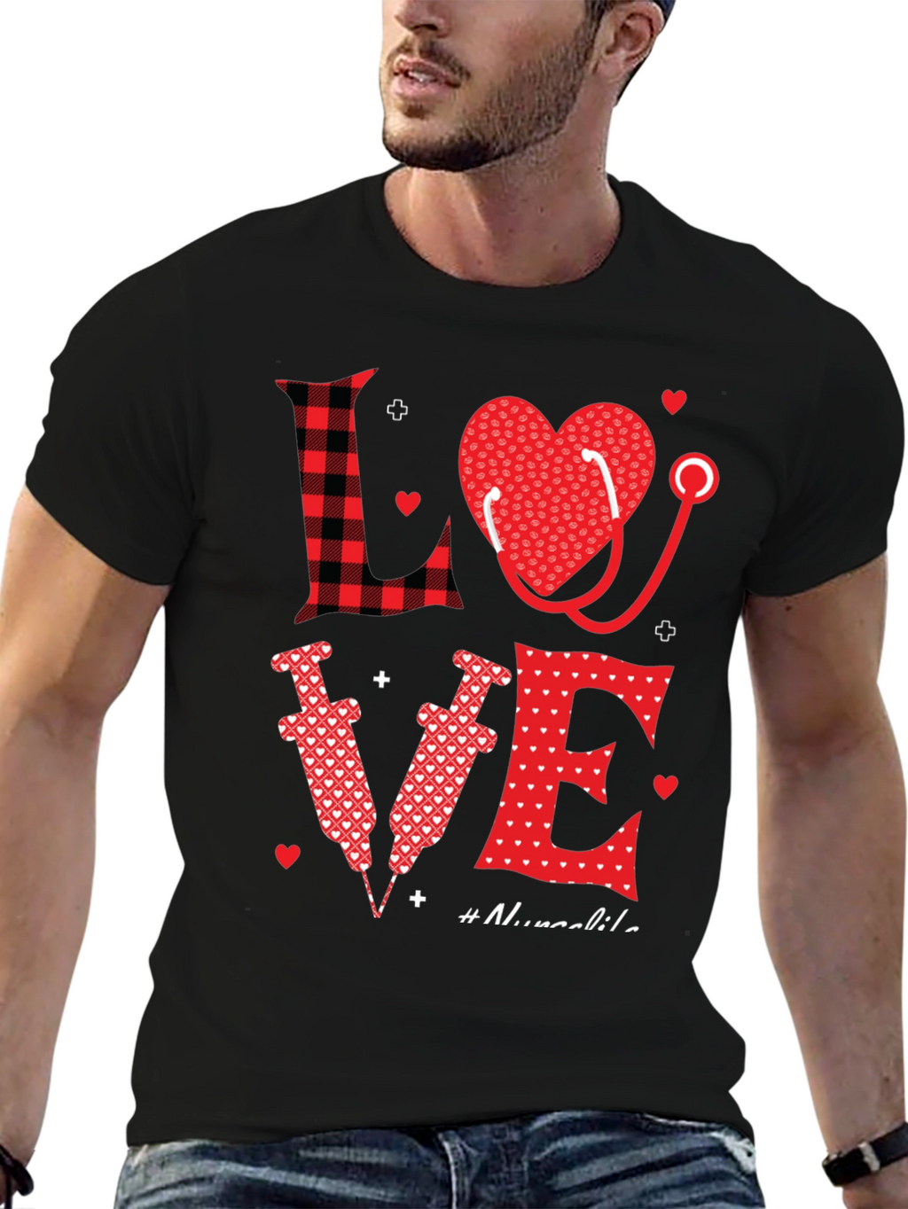 Nurse Love Graphic Tee - Valentines Day Gift