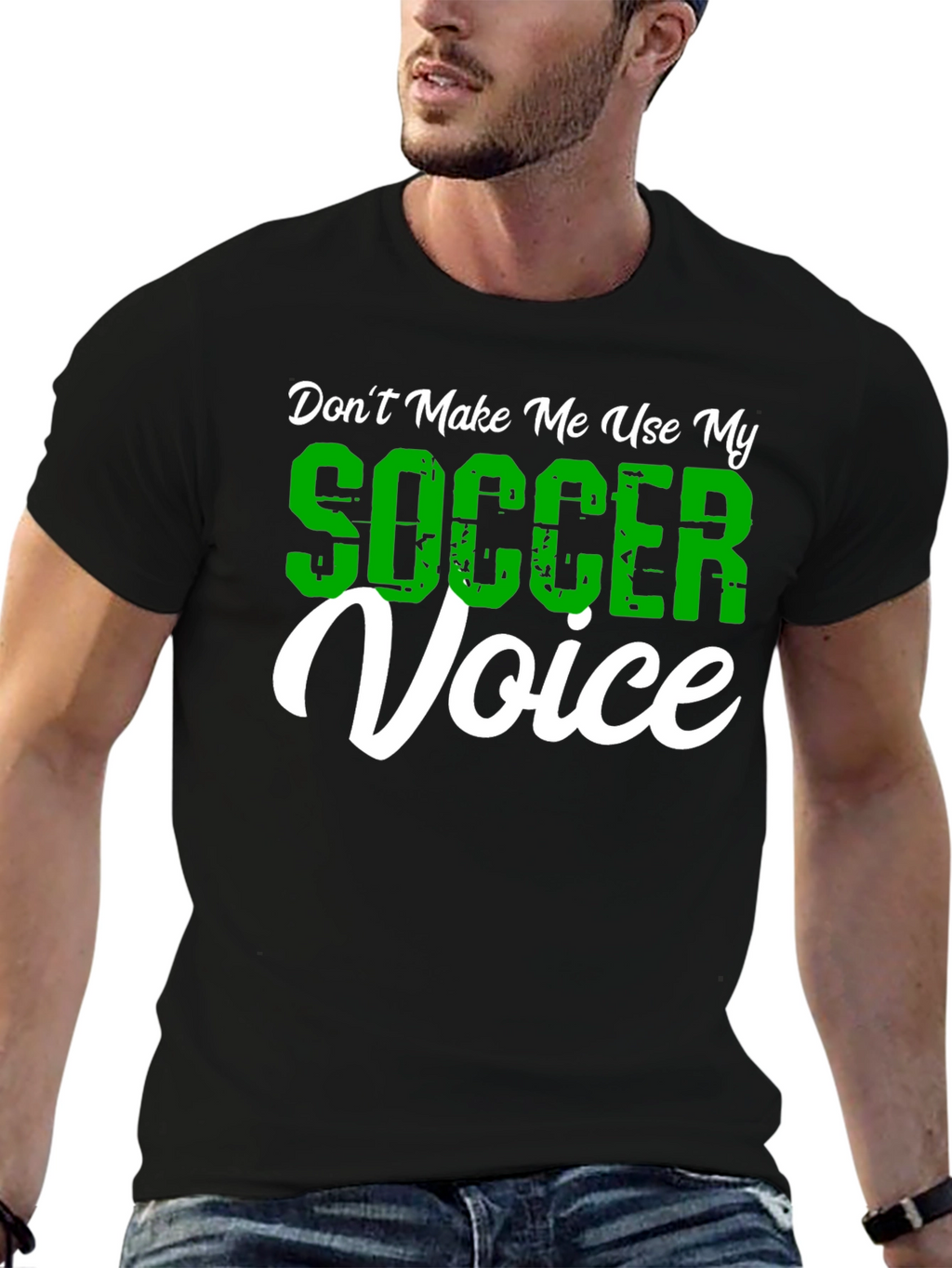 Funny Soccer Voice Graphic T-Shirt