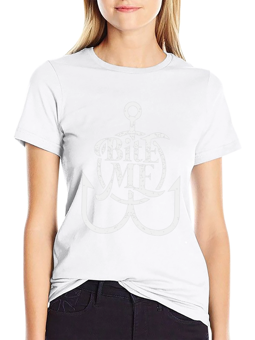 Bite Me Anchor Graphic Tee - Black