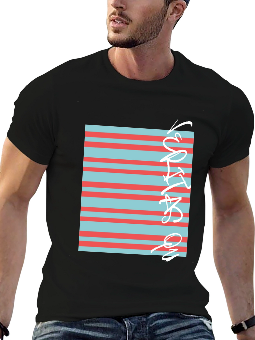 Striped Graphic Tee - Cool Casual Style