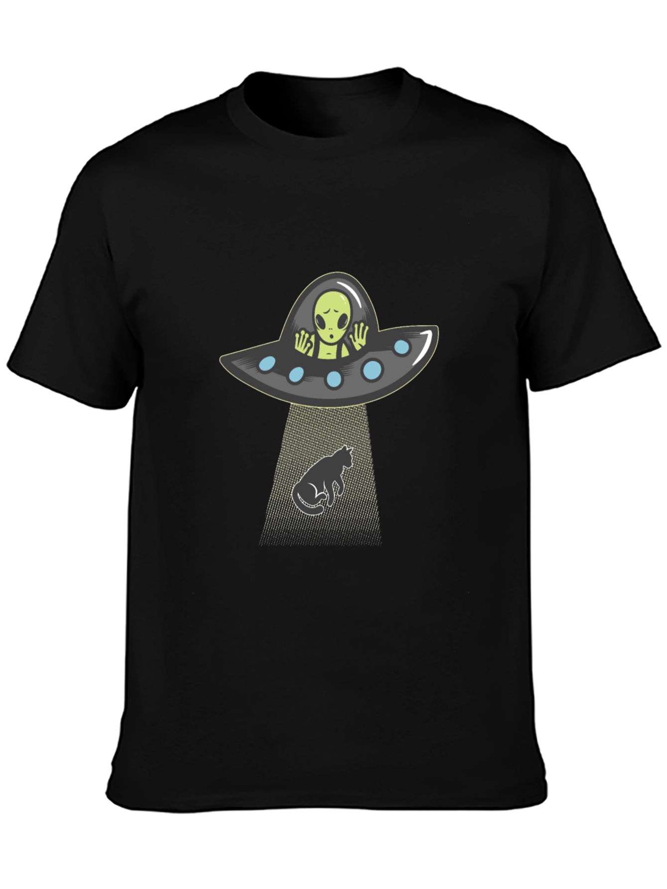 Alien Abduction Cat T-Shirt - Funny Graphic Tee
