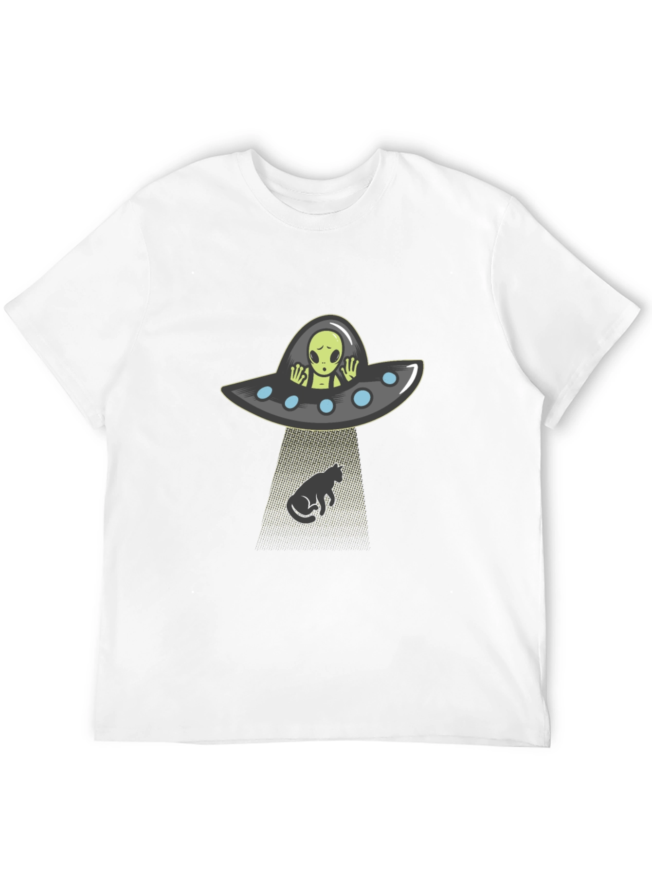Alien Abduction Cat T-Shirt - Funny Graphic Tee
