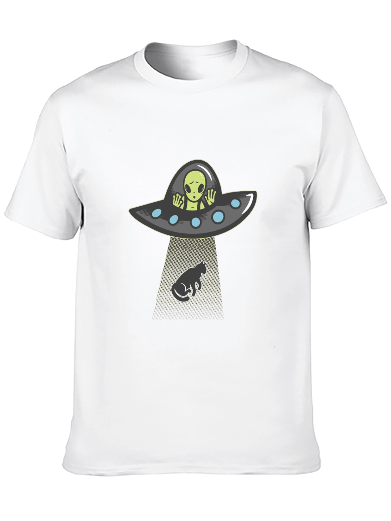 Alien Abduction Cat T-Shirt - Funny Graphic Tee
