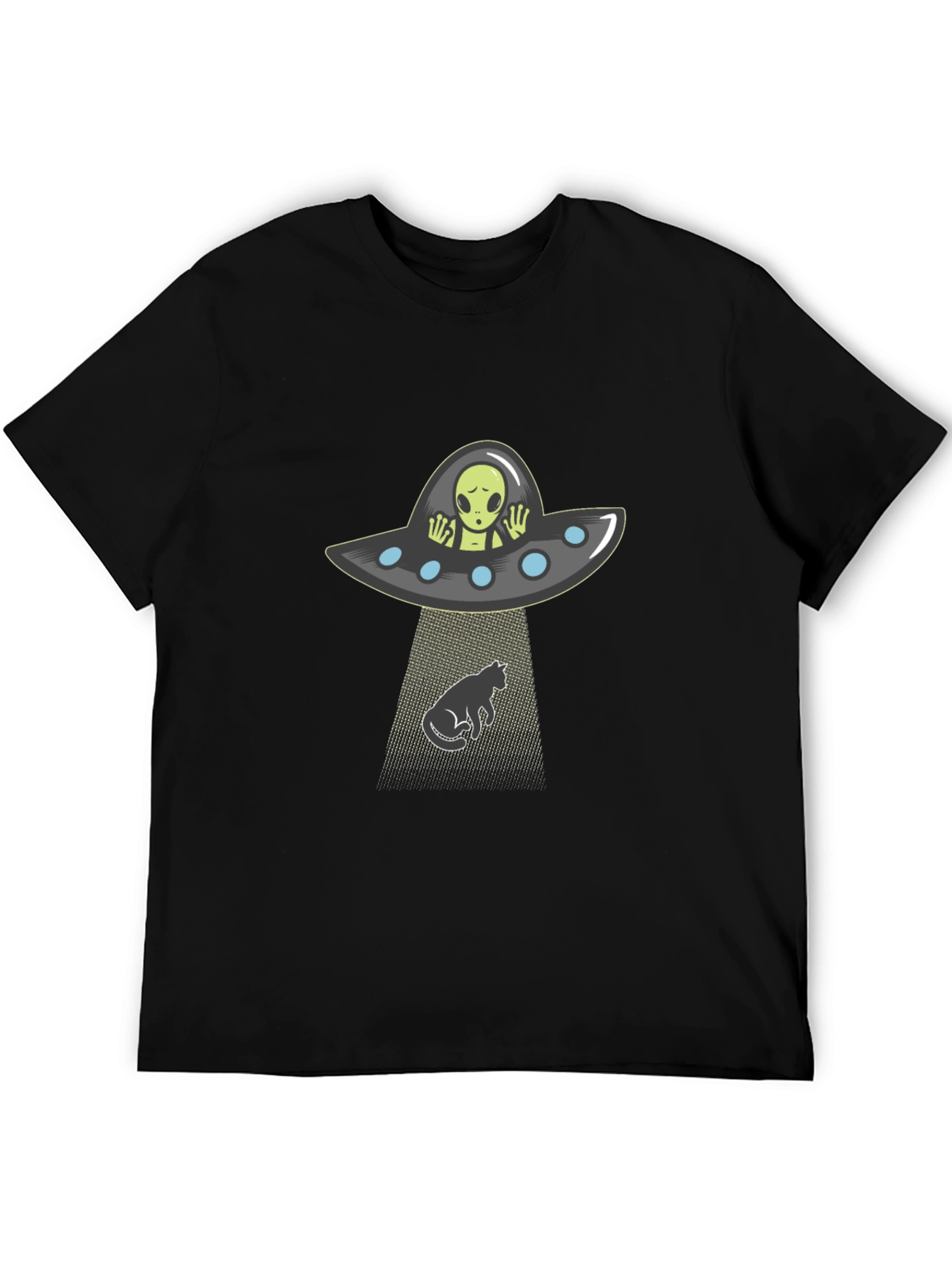 Alien Abduction Cat T-Shirt - Funny Graphic Tee