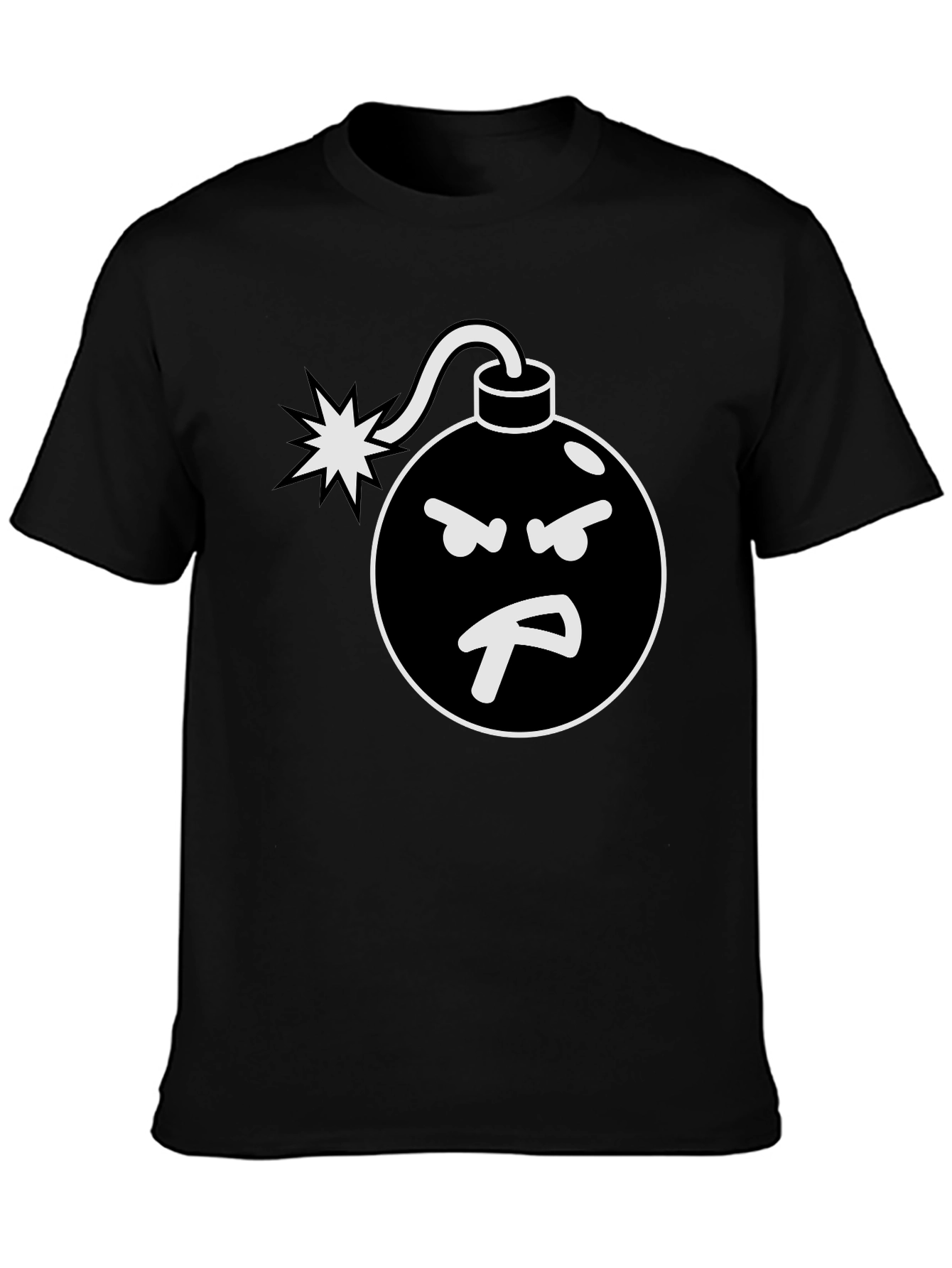 Angry Bomb Graphic Tee - Black Cotton Blend