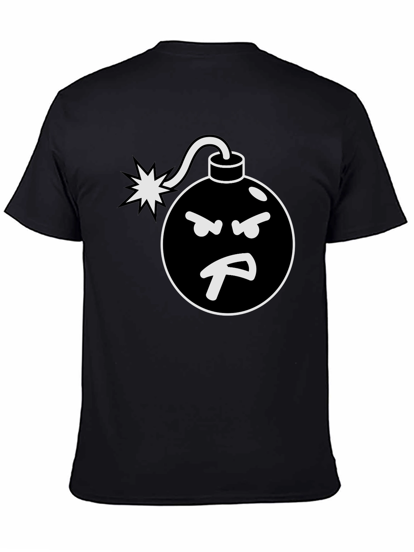 Angry Bomb Graphic Tee - Black Cotton Blend