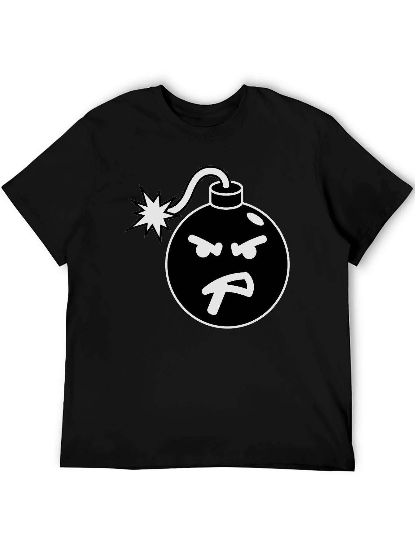 Angry Bomb Graphic Tee - Black Cotton Blend