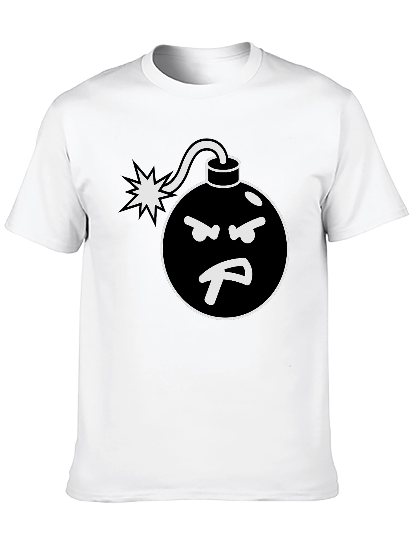 Angry Bomb Graphic Tee - Black Cotton Blend