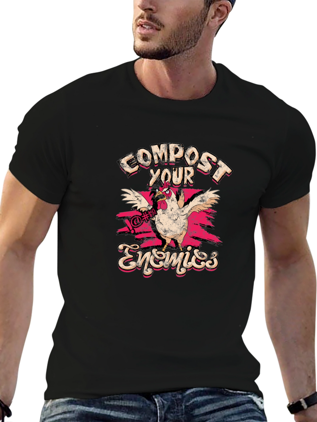 Compost Your Enemies T-Shirt Funny Chicken Tee