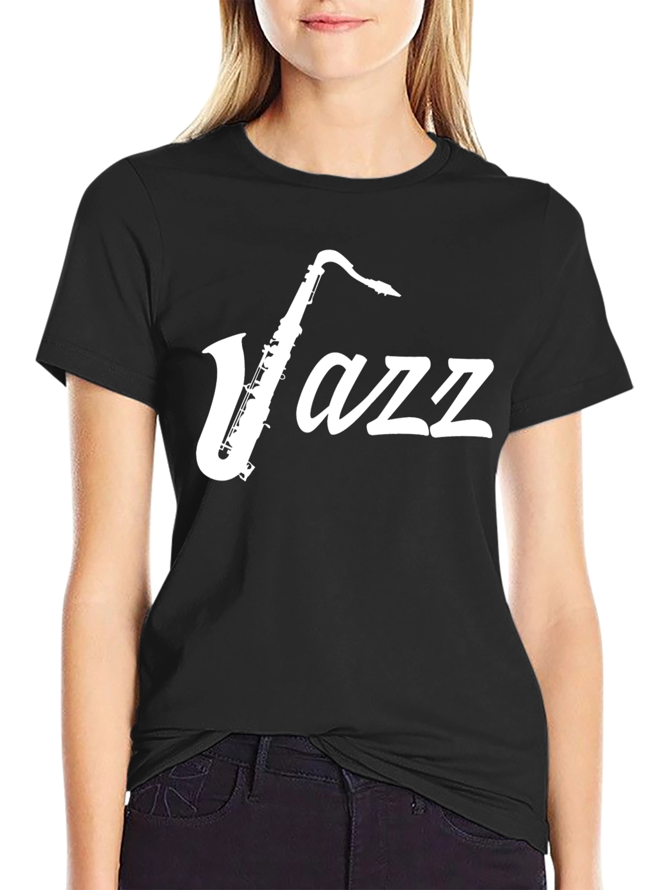 Jazz Saxophone Graphic T-Shirt - Black