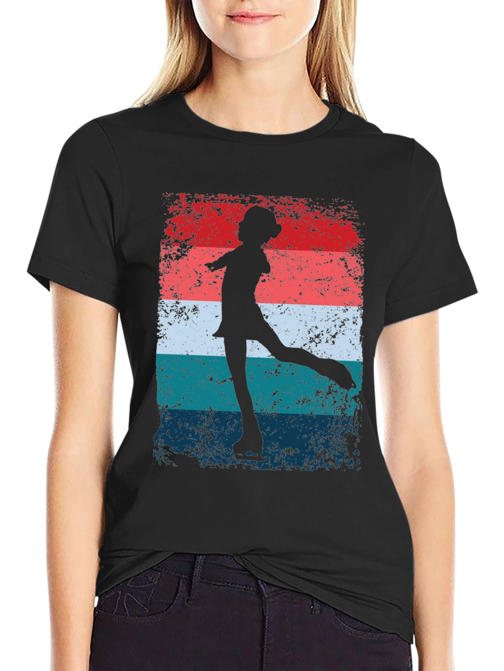 Figure Skater Graphic Tee - Retro Style