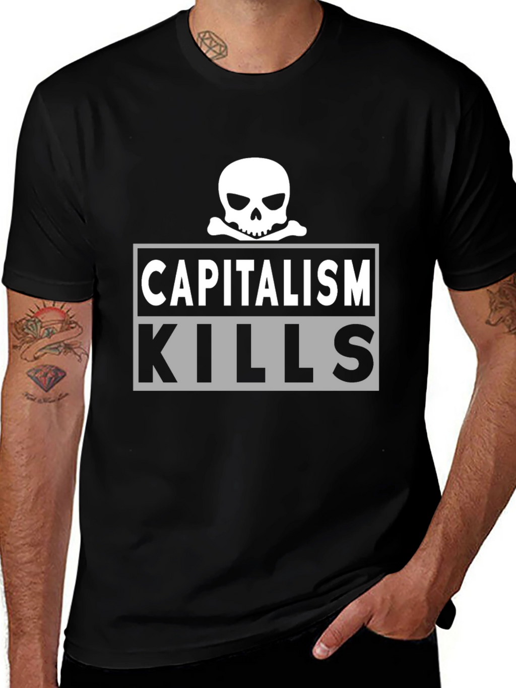 Capitalism Kills T-Shirt - Skull Graphic Tee