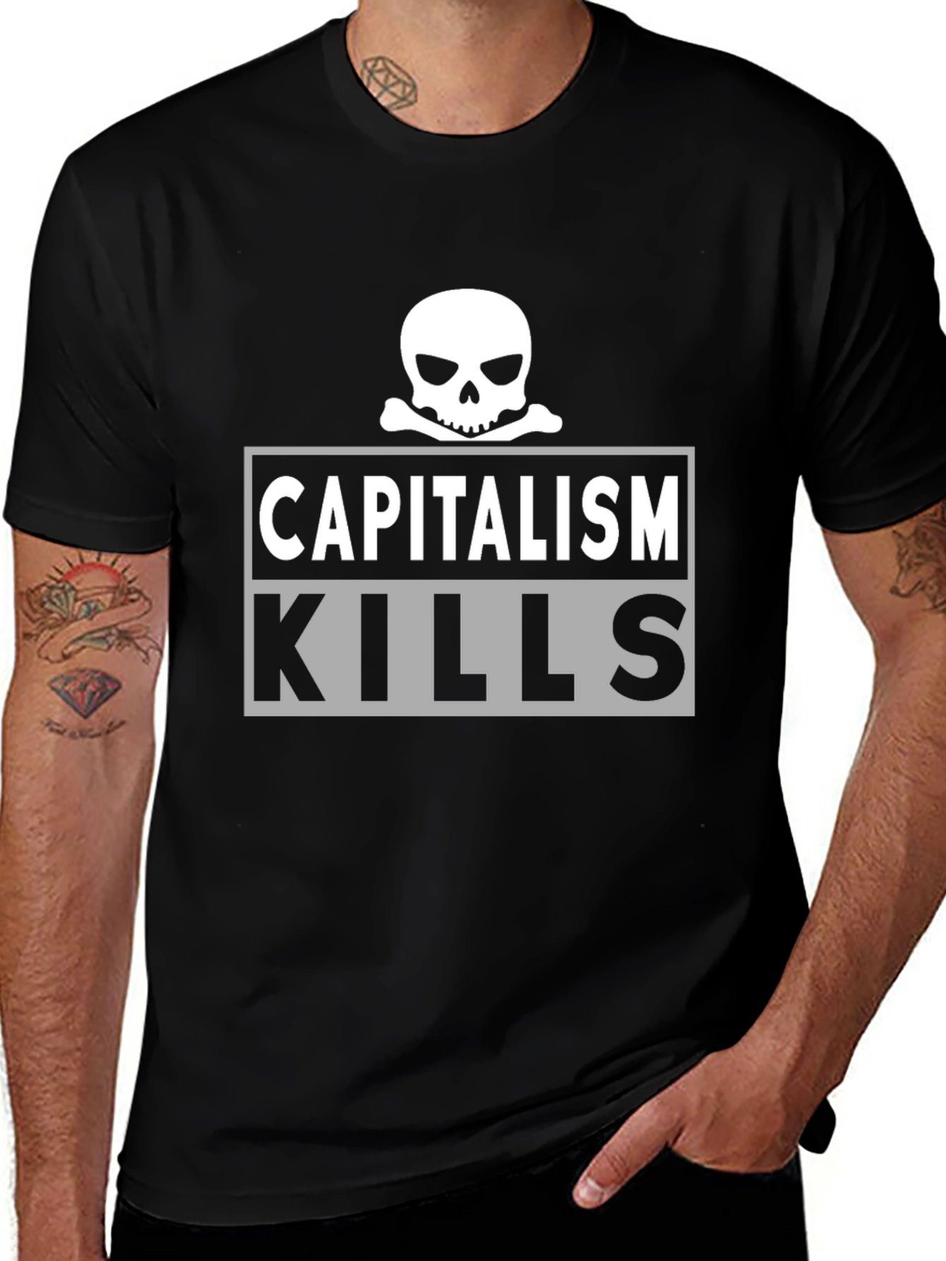 Capitalism Kills T-Shirt - Skull Graphic Tee