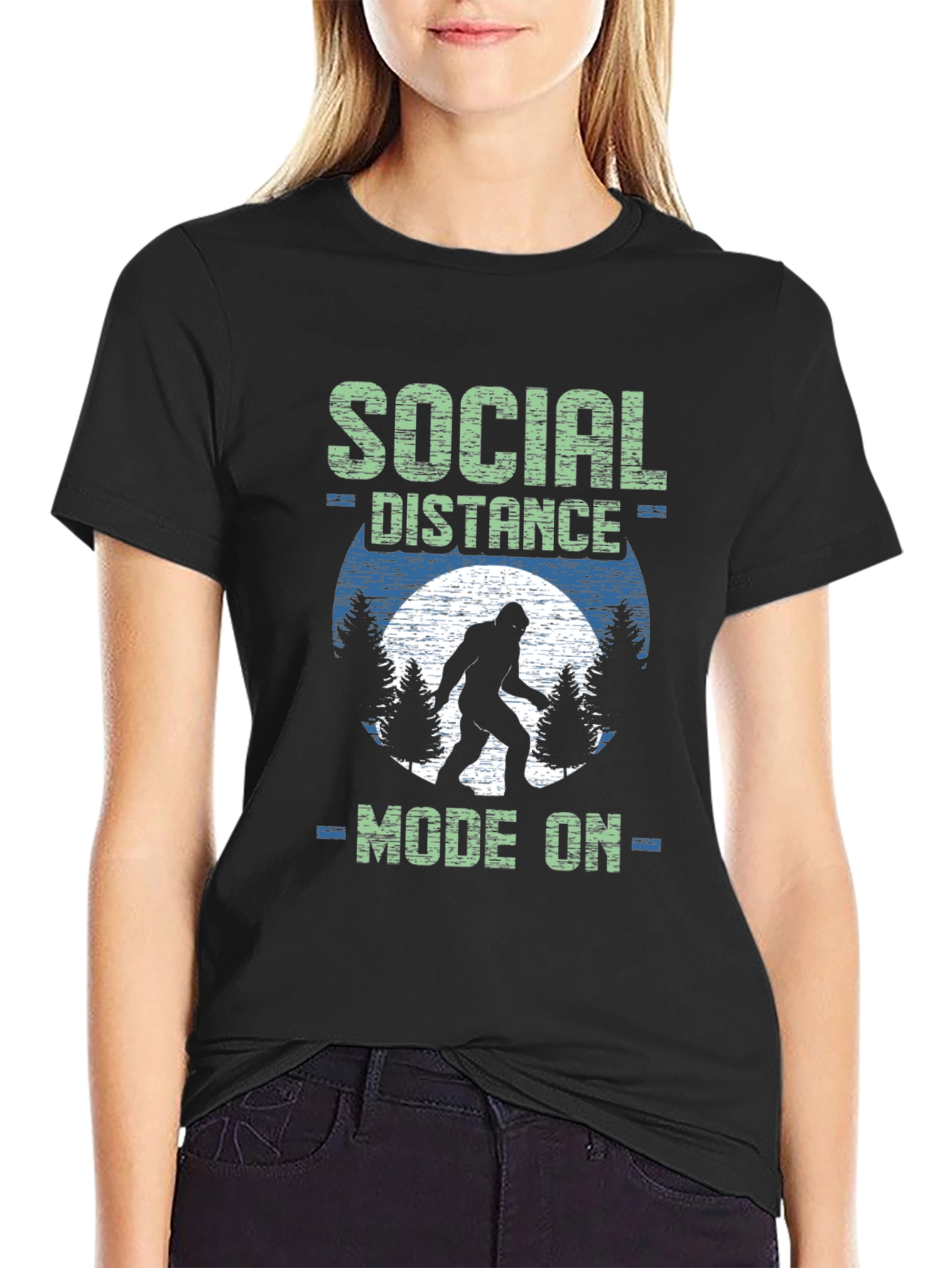 Social Distance Mode On Bigfoot T-Shirt