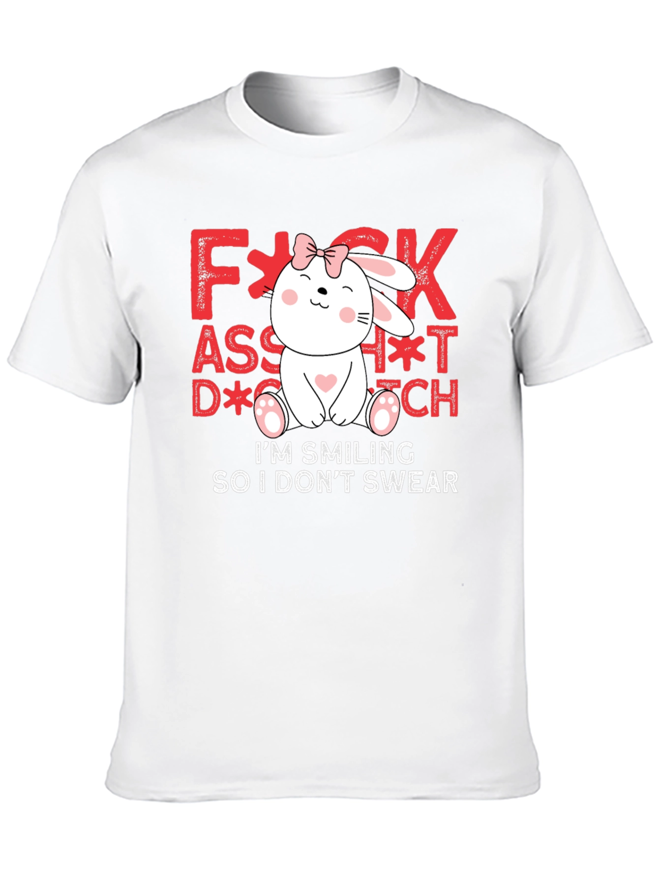 Funny Bunny Graphic Tee - Im Smiling So I Dont Swear