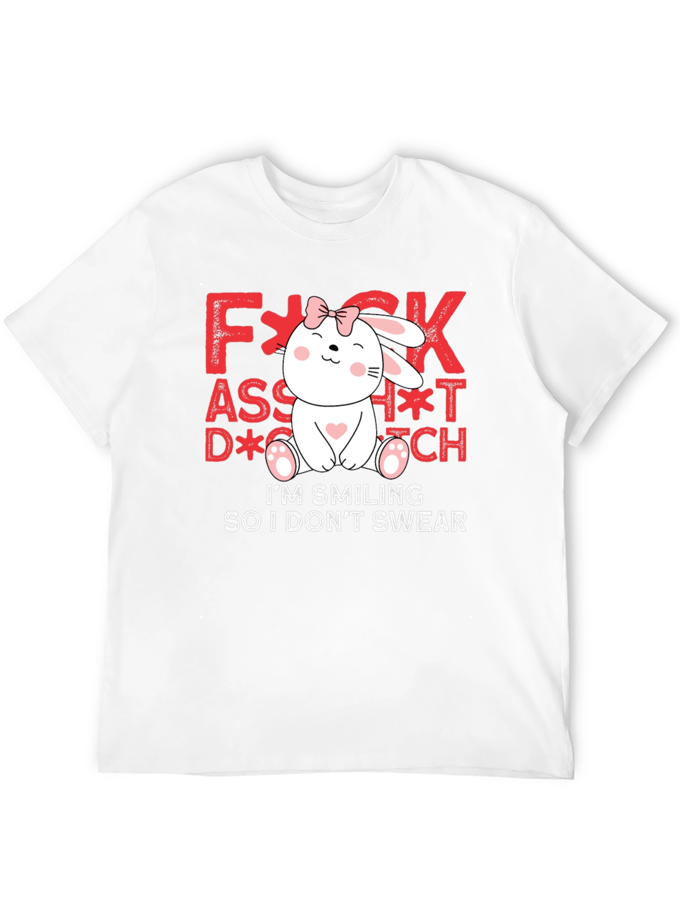 Funny Bunny Graphic Tee - Im Smiling So I Dont Swear