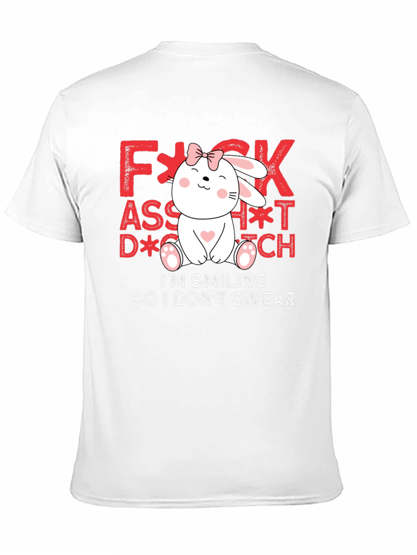 Funny Bunny Graphic Tee - Im Smiling So I Dont Swear