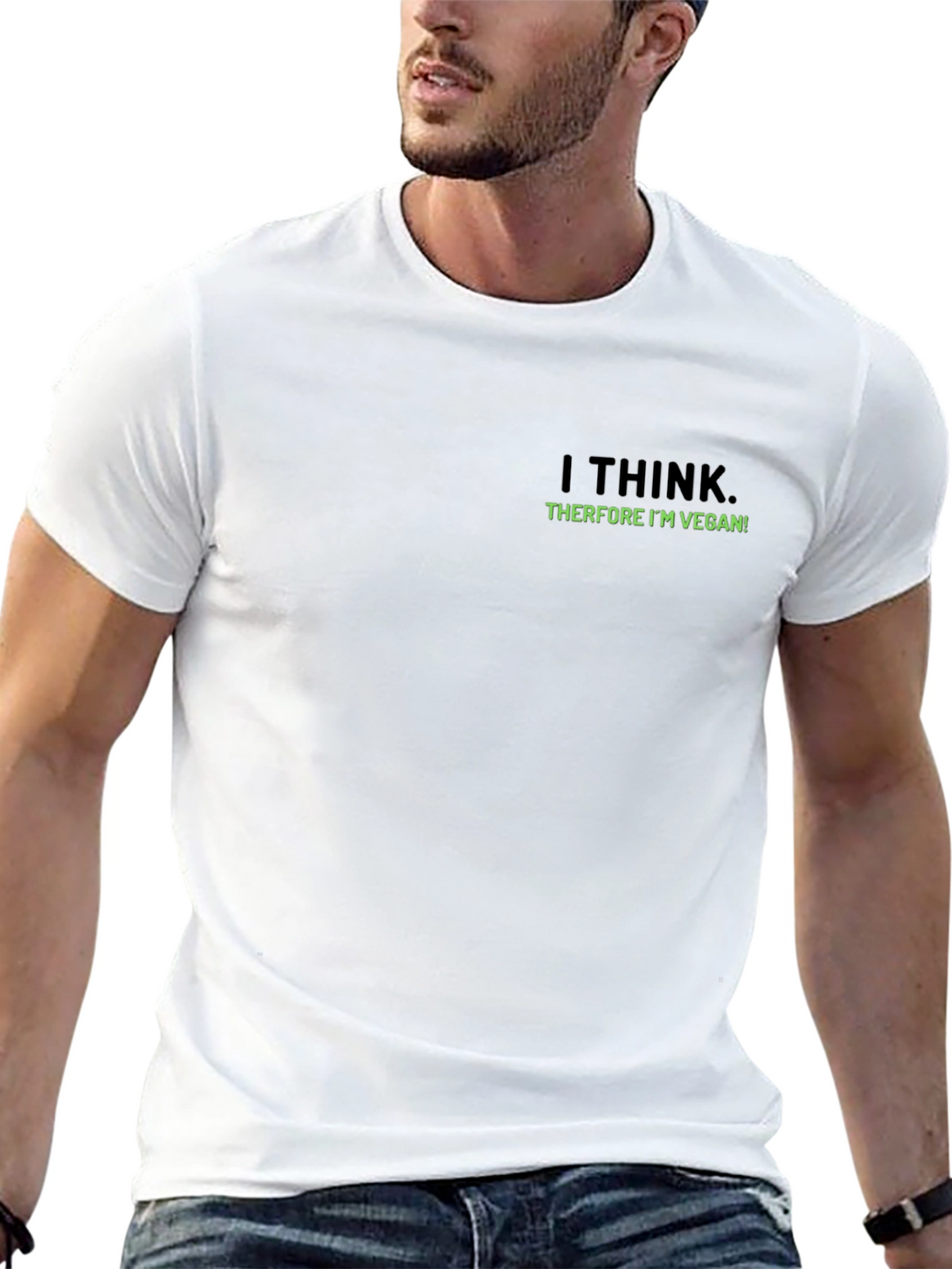 Vegan Statement Tee - I Think Therefore Im Vegan