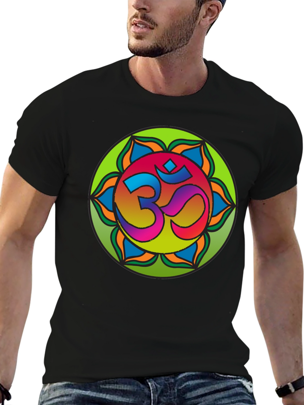 Om Mandala T-Shirt - Vibrant Spiritual Design
