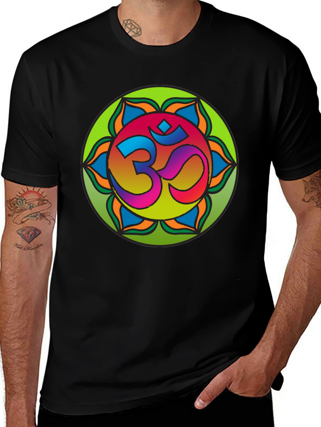 Om Mandala T-Shirt - Vibrant Spiritual Design