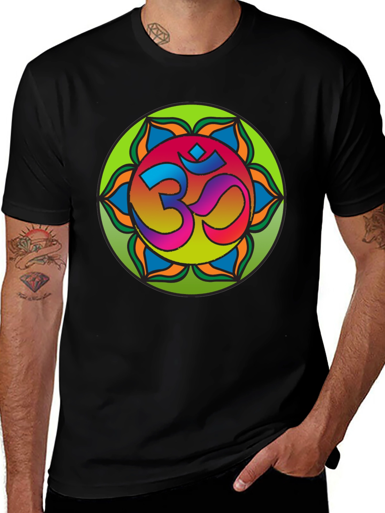 Om Mandala T-Shirt - Vibrant Spiritual Design