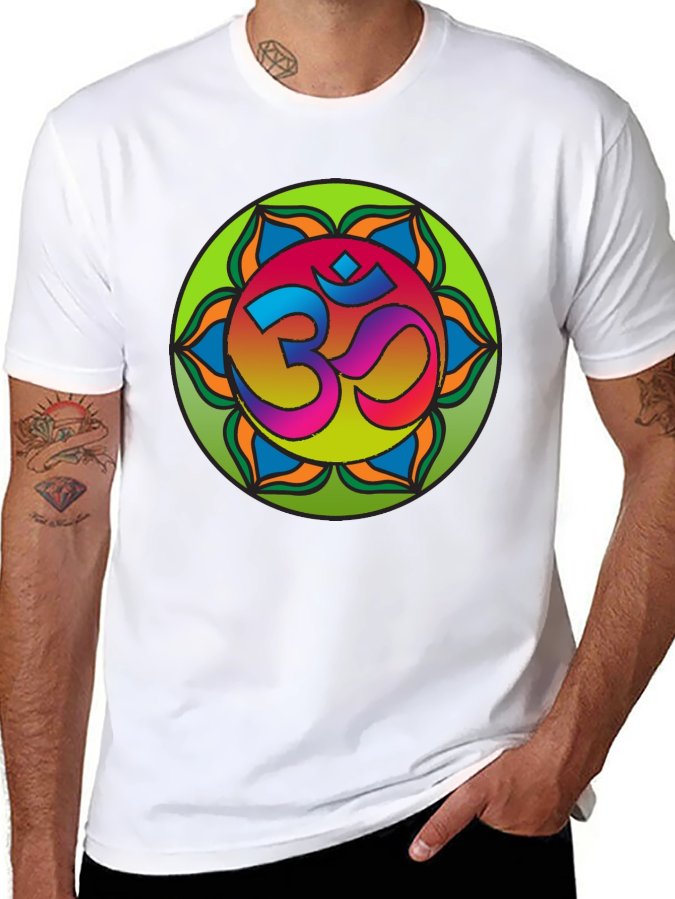 Om Mandala T-Shirt - Vibrant Spiritual Design