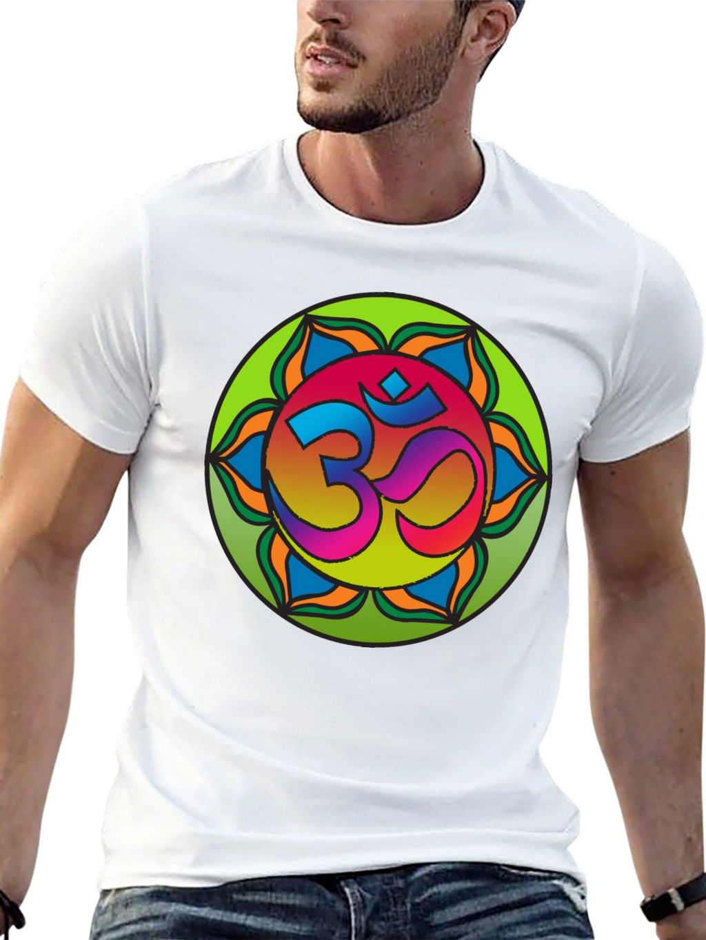 Om Mandala T-Shirt - Vibrant Spiritual Design
