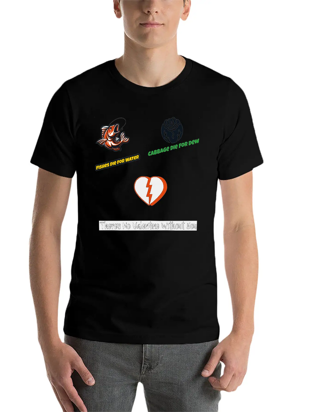 Cabbage Die For Dew No Valentine Without You Essential Cotton Tee For Daily Outfits – Unisex Style