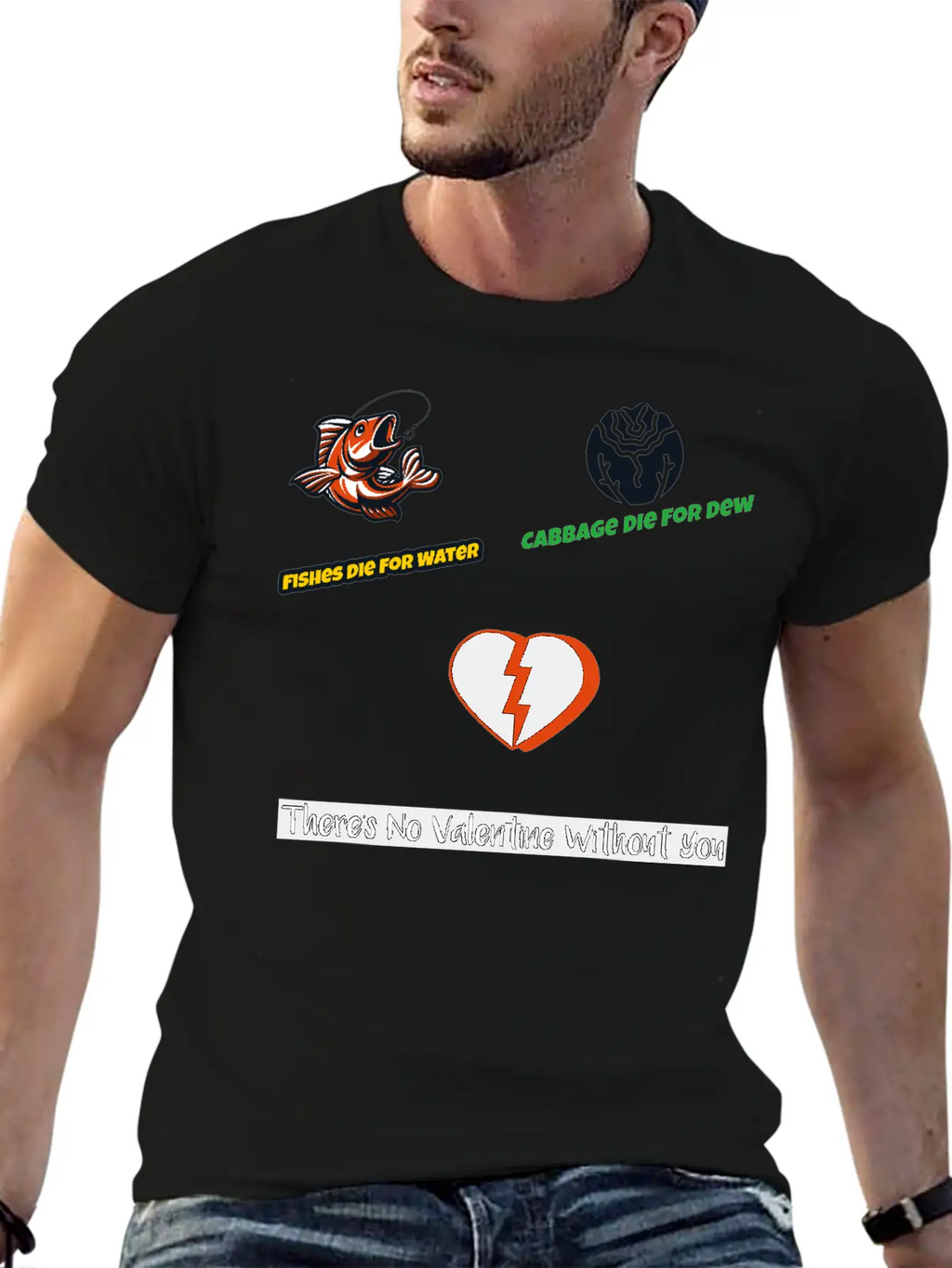 Cabbage Die For Dew No Valentine Without You Essential Cotton Tee For Daily Outfits – Unisex Style