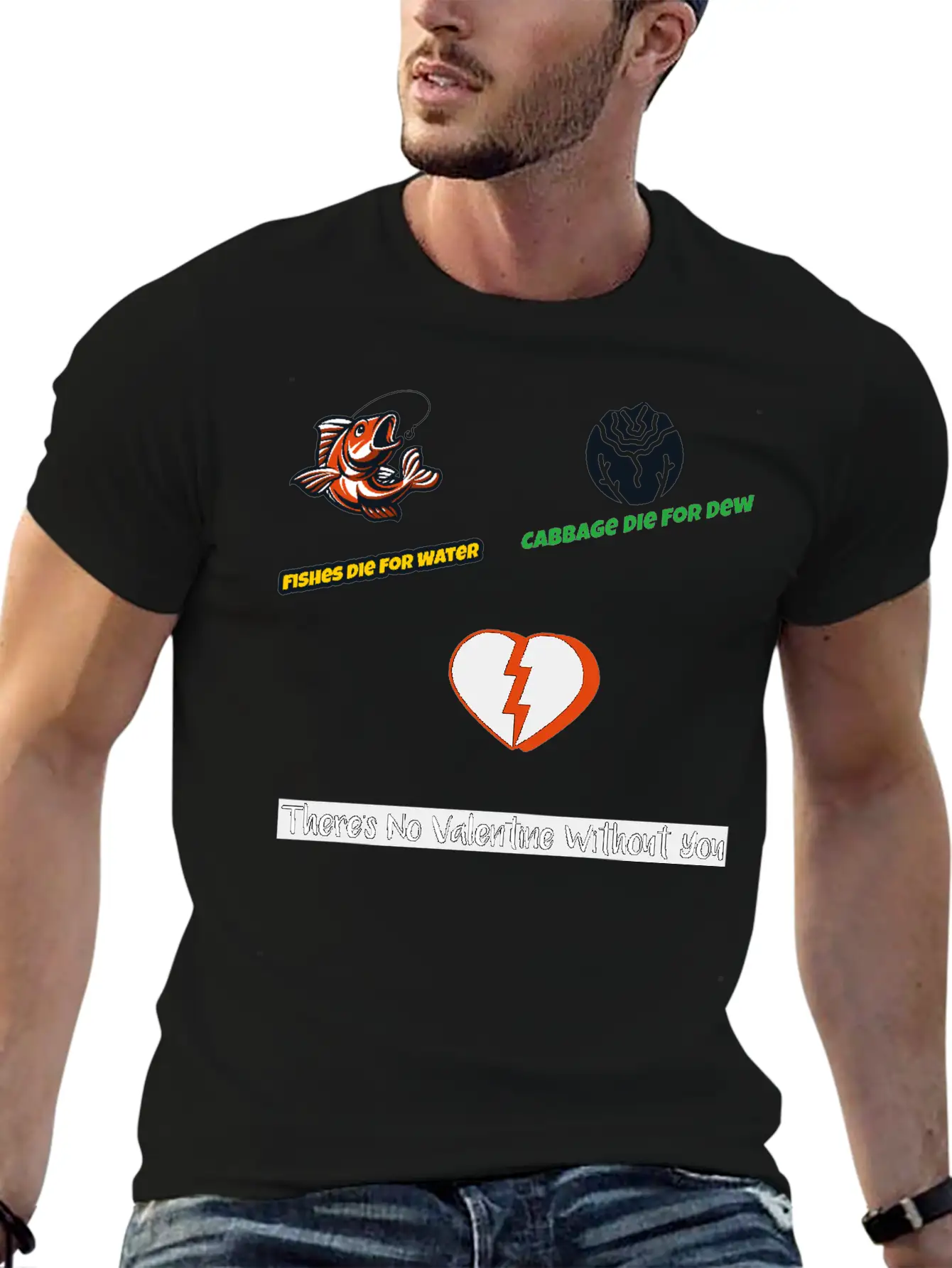 Cabbage Die For Dew No Valentine Without You Essential Cotton Tee For Daily Outfits – Unisex Style