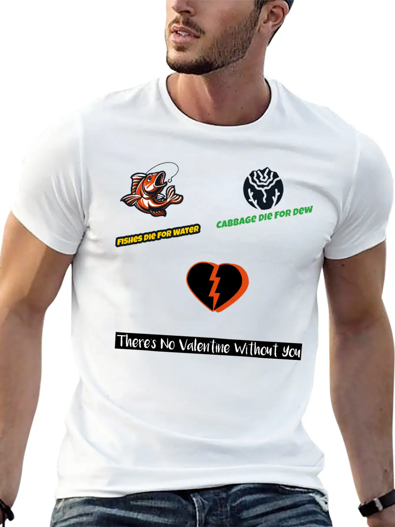 Cabbage Die For Dew No Valentine Without You Essential Cotton Tee For Daily Outfits – Unisex Style