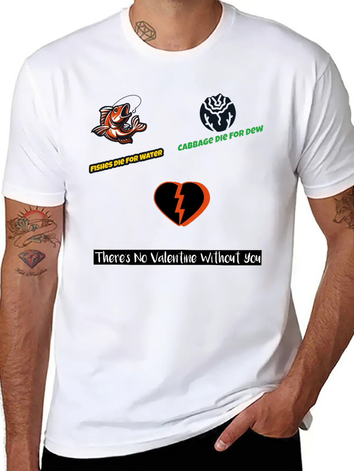 Cabbage Die For Dew No Valentine Without You Essential Cotton Tee For Daily Outfits – Unisex Style