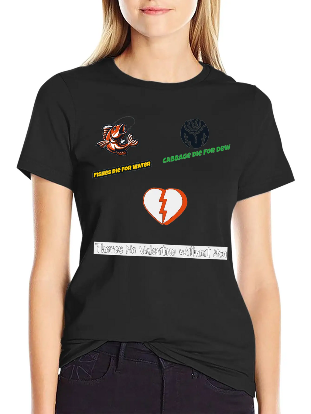 Cabbage Die For Dew No Valentine Without You Essential Cotton Tee For Daily Outfits – Unisex Style