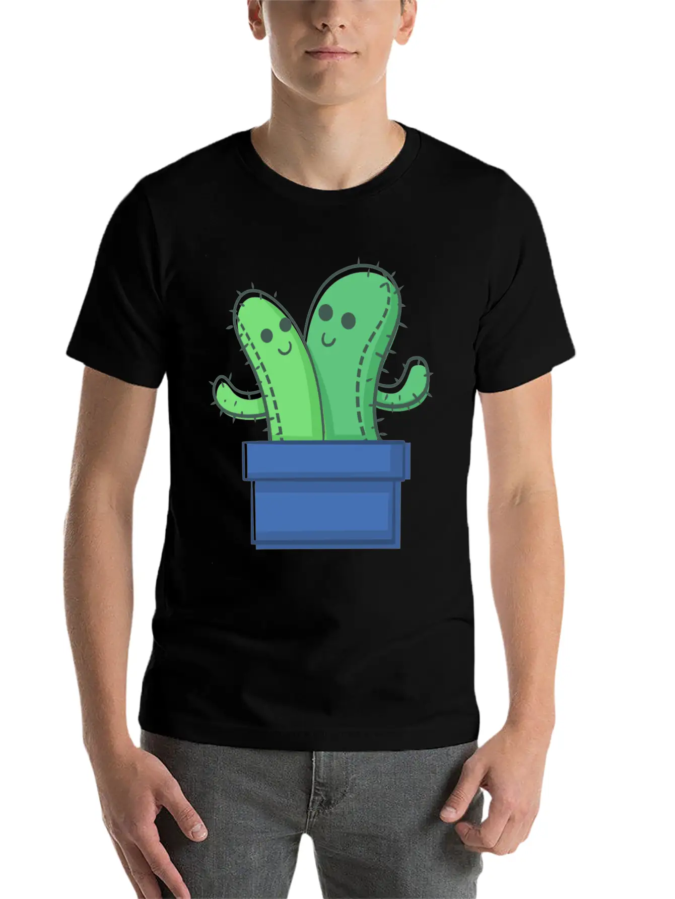 Cactus Family The Twins Timeless Short Sleeve Tee – Comfy And Minimalist Design