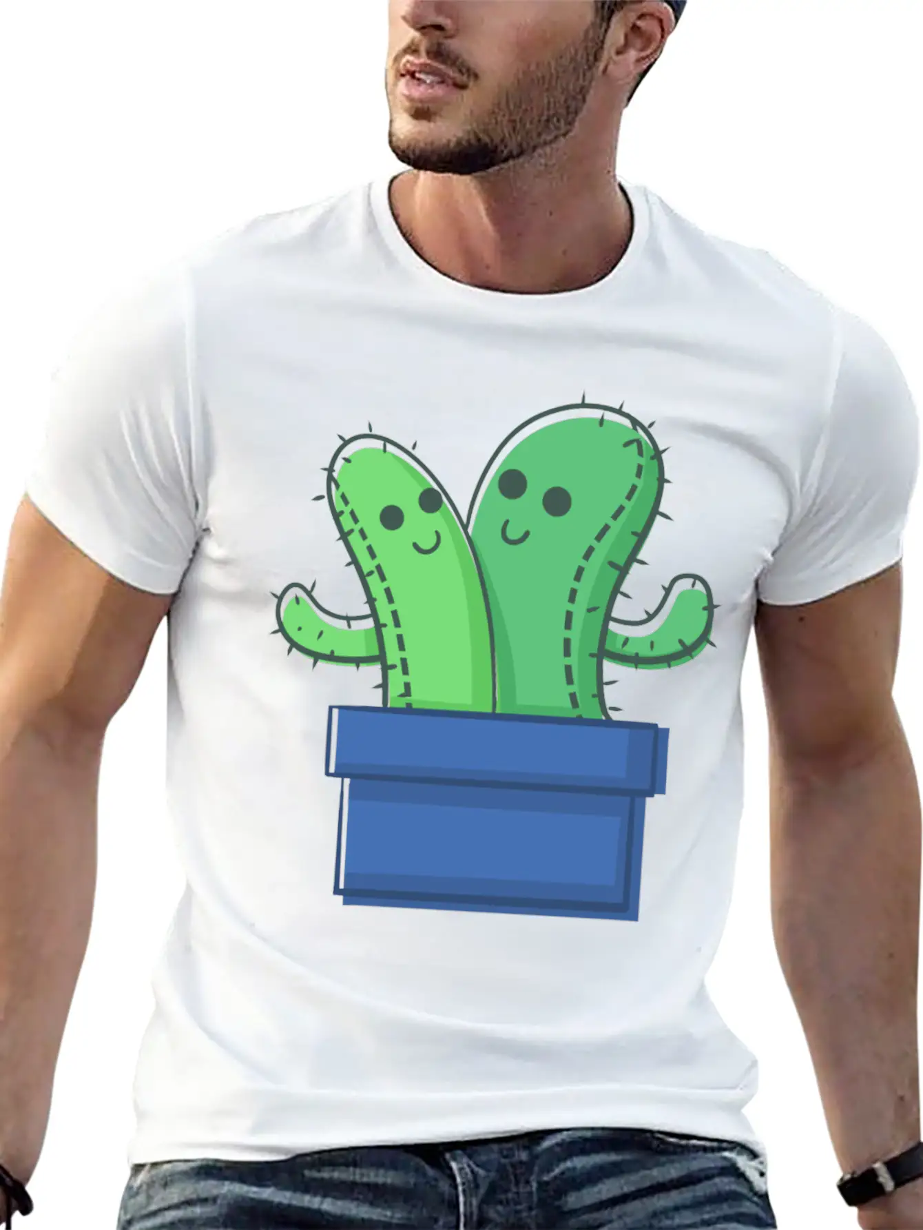 Cactus Family The Twins Timeless Short Sleeve Tee – Comfy And Minimalist Design